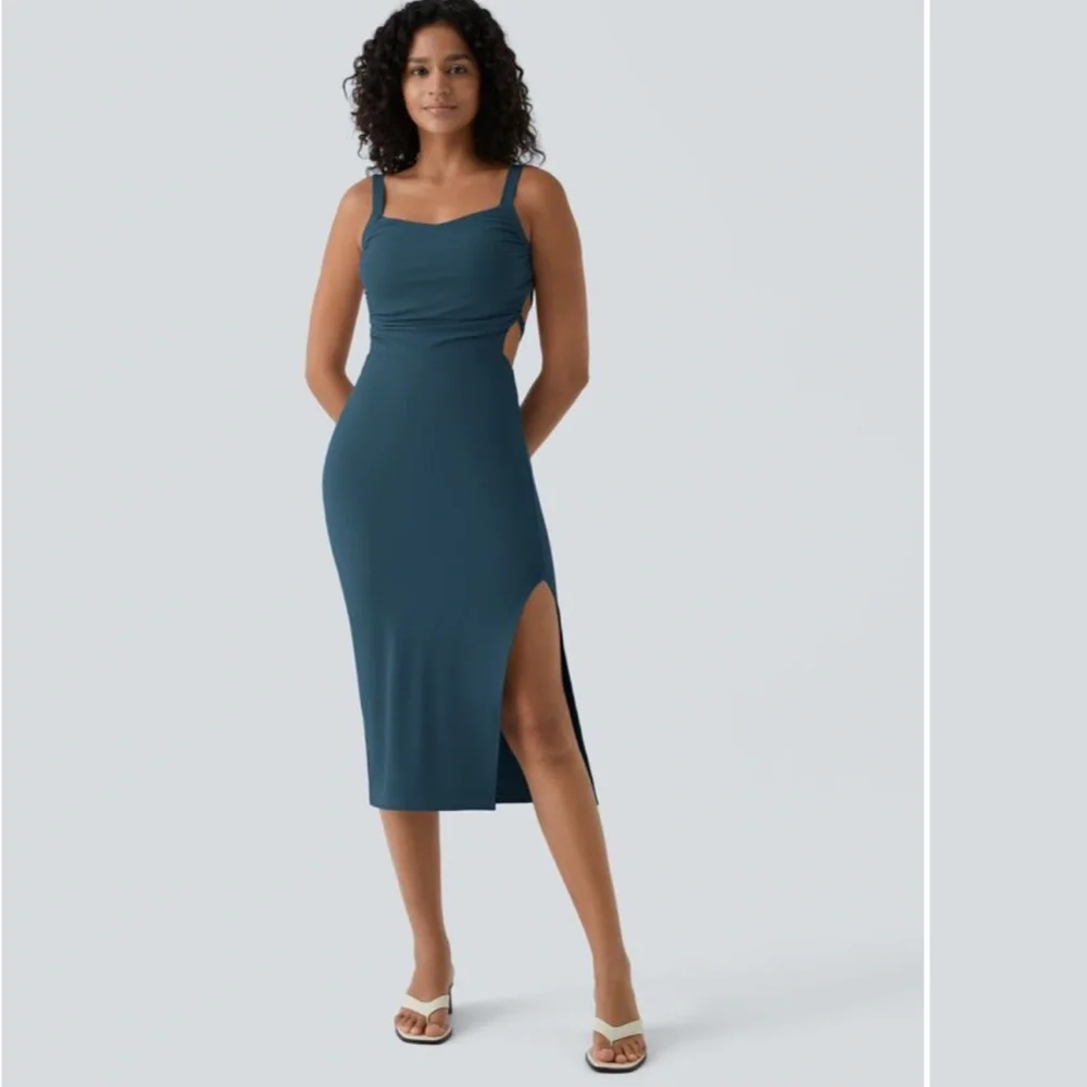 🗽NWT HALARA Bodycon Midi Casual Dress - Picture 1 of 3
